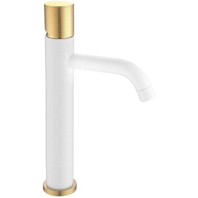 Смеситель для раковины Boheme Stick 122-WG.2 White Touch Gold