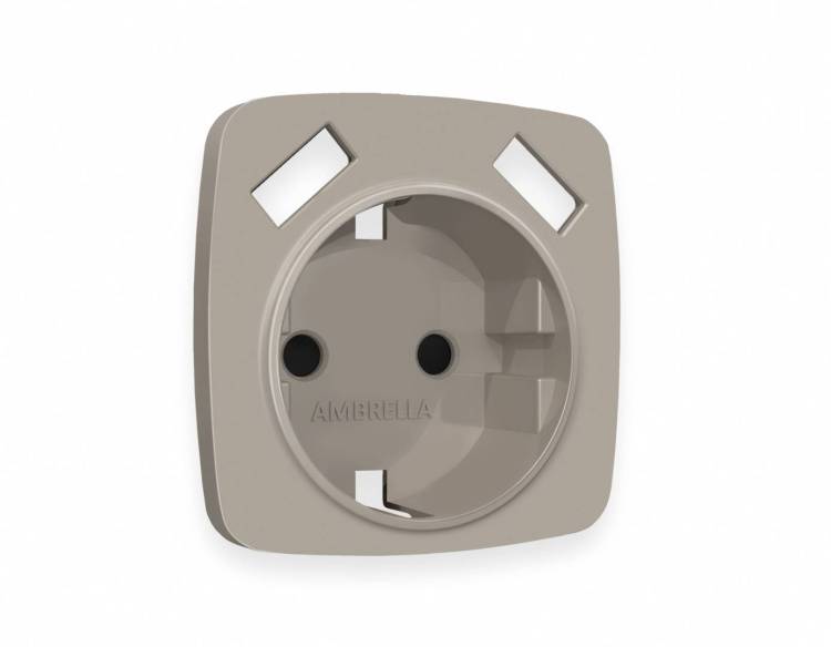 Лицевая панель для электрической розетки с заземлением со шторками 2USB A+A Ambrella Volt Omega OP3690
