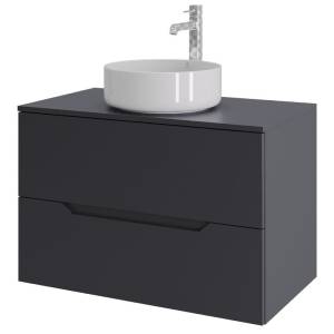 Тумба с раковиной Orange Line Li-80TugMDF+B09-360W графит матовый, 80.5 см