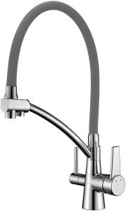 Смеситель для кухни Lemark Comfort LM3071C-Gray с гибким изливом