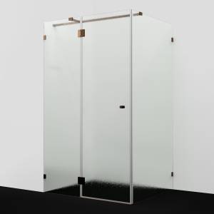 Душевой уголок Wasserkraft Paar 88H10L-TXG профиль глянцевое розовое золото, стекло текстурное, 120x100x200