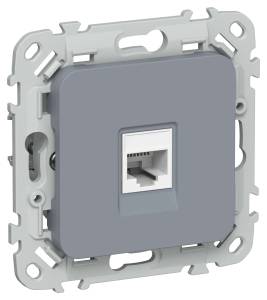 Розетка компьютерная RJ45 IEK Flite FI-K12-1-K35 маренго