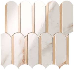 Мозаика FAP Ceramiche Roma Gold FQKO Calacatta Oro Onice Miele Archs Mosaico 28.2x31