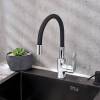 Смеситель для кухни РМС SL123BL-016F-1 чёрный, хром фото 2