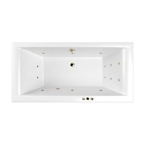 Акриловая ванна WHITECROSS Savia Duo с гидромассажем, форсунки бронза, 170x80 