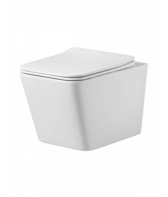 Унитаз подвесной Agger AT10150 безободковый, с крышкой-сиденьем микролифт