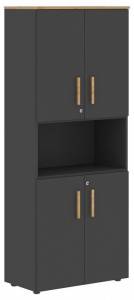 Шкаф комбинированный Skyland Forta 00-07090383 Черный графит/Дуб Гамильтон