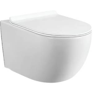 Унитаз подвесной Black&White W-701 безободковый, сиденье микролифт, белый