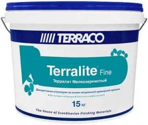 Штукатурка на основе мраморной крошки Terraco Terralite Fine мелкозернистая 14-F 15 кг
