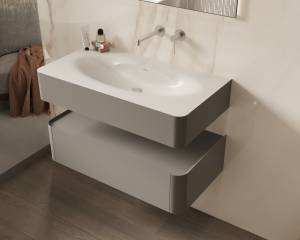 Тумба под раковину Vincea Caprise 1000 VMC-4CA100MLG подвесная, светло-серый матовый