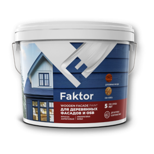Краска для деревянных фасадов и OSB с биозащитой Faktor база А 9 л