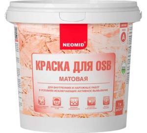 Краска для OSB-плит и SIP панелей, для наружных и внутренних работ Neomid полуматовая 1 кг