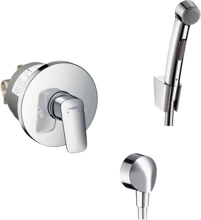 Гигиенический душ Hansgrohe 32129000 со смесителем, С ВНУТРЕННЕЙ ЧАСТЬЮ