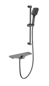 Смеситель для ванны Wonzon & Woghand WW-B2551-A-BGG с душем и термостатом, темный графит