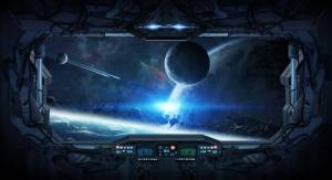 3D Фотообои Artegrafico «Вид из иллюминатора звездного корабля» KOS026 акварель