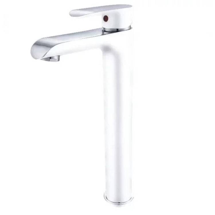 Смеситель для раковины Grocenberg GB3010WC высокий, белый, хром