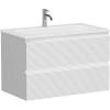 Тумба под раковину Sancos Folk FL80W подвесная, с рельефным фасадом, bianco