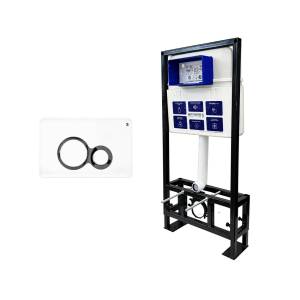 Система инсталляции для унитазов Bettoserb Sava Free Standing SFS40006458 клавиша смыва белый глянцевый, хром глянцевый