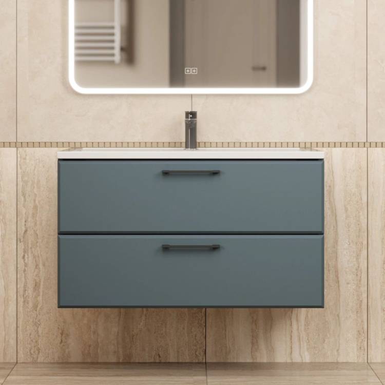 Тумба с раковиной Uperwood Foster New KFosterNEW90g подвесная, серый графит, 90 см