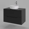 Тумба с раковиной Orange Line Li-80TubMDF+B09-360W черная матовая, 80.5 см фото 3