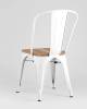 Набор из 6 стульев Stool Group Tolix YD-H440B-W LG-02 X6 белый глянцевый, светлое дерево фото 5