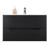 Тумба с раковиной Orange Line Li-100Tub+Ra подвесная, черный матовый фото 2