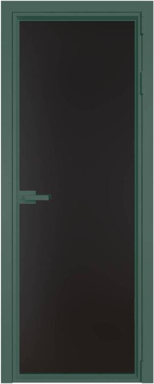 Межкомнатная дверь Profil Doors 1 AV цвет профиля Зеленый воск, стекло безопасное 6 мм монохром черный 700x2000