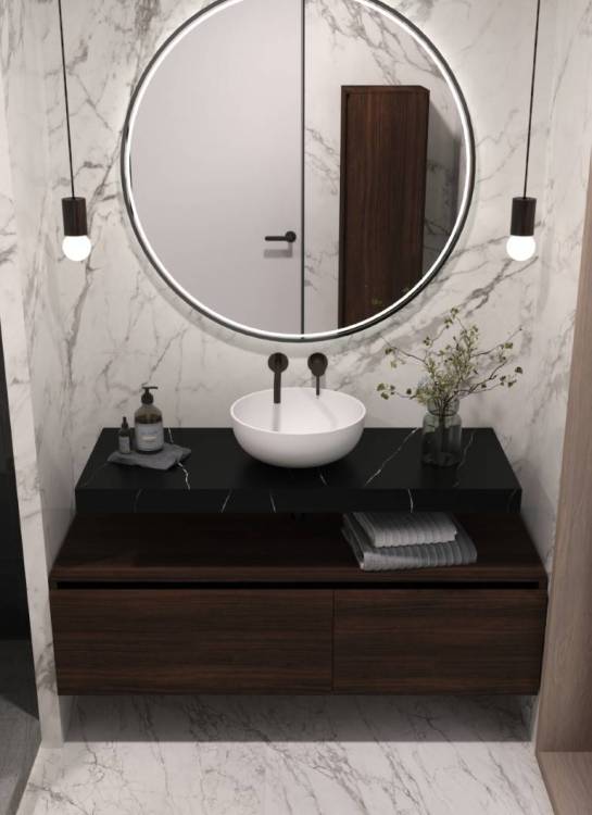 Столешница Armadi Art Flat 869-100-NM прямая Nero Marquina 1010x460x70