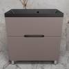 Тумба с раковиной Style Line Матис 80 напольная, тауп темный, раковина антрацит, 82x80x45