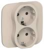 Розетка 2-местная с заземлением и шторками IEK Flite FI-R24A-16-1-K88 льняной
