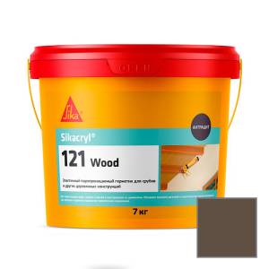 Герметик Sika Sikacryl-121 Wood паропроницаемый акриловый для деревянных конструкций 771910 Коричневый Ведро 7 кг