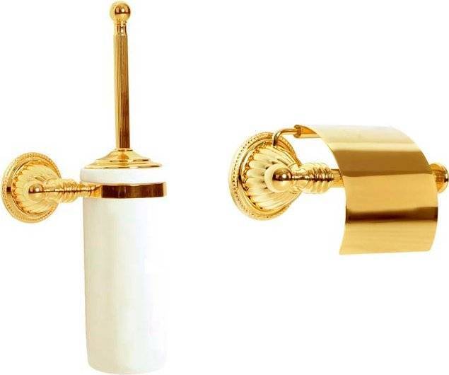 Набор Boheme Ершик Hermitage Gold 10363 + Держатель туалетной бумаги Hermitage Gold 10350