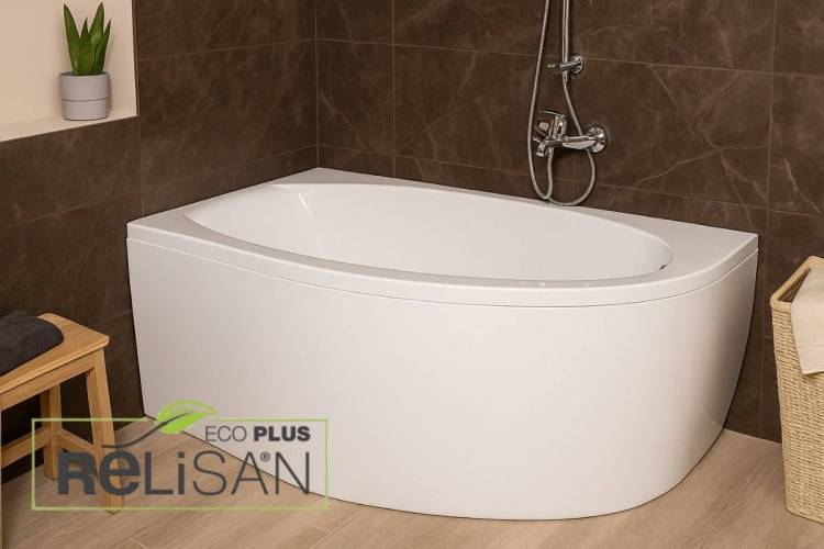 Акриловая ванна Relisan Eco Plus Нева L Гл000027714 без каркаса, 160x90