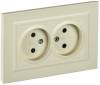 Розетка 2-местная с защитными шторками IEK Brite BR-R23-10-K10-F бежевый