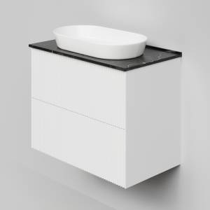 Тумба с раковиной La Fenice Terra Twin Bianco NFNC-01-TER-B-80-2-3-M-GB белая матовая, 80 см