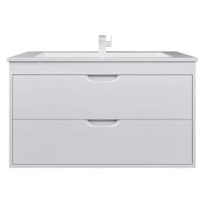 Тумба с раковиной Uperwood Modul подвесная, матовая, белая, 100 см