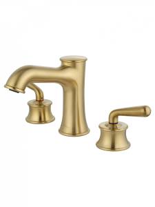 Смеситель для раковины Wonzon & Woghand WW-88159008-BG на 3 отверстия, брашированное золото