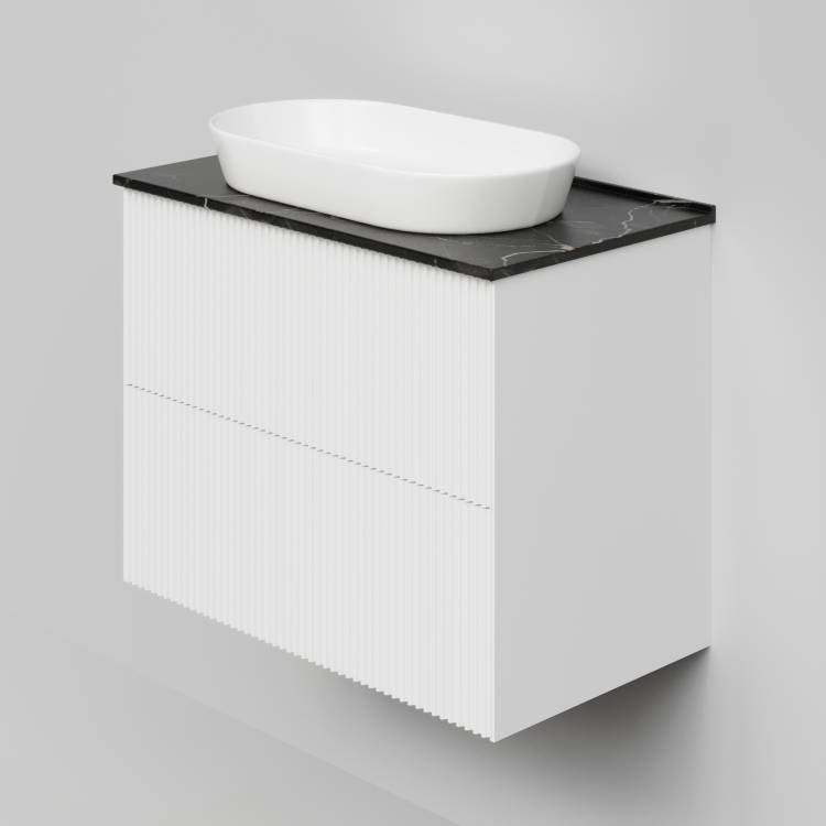 Тумба с раковиной La Fenice Terra Twin Bianco NFNC-01-TER-B-80-2-3-M-GB белая матовая, 80 см
