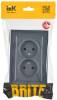 Розетка 2-местная с защитными шторками IEK Brite BR-R23-10-K35-F маренго фото 7