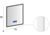 Зеркало Cezares 45062 90x75 с LED подстветкой, К6500, сенсорным выключателем, с антизапотеванием, радио и датчиком температуры фото 3