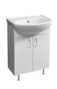 Тумба с раковиной Stella Polar Концепт 55 ЭКО SP-00000047 белый, раковина Уют 55