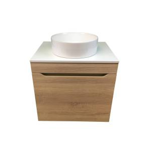 Тумба с раковиной Sintesi STL.W7015_00004151975 подвесная, светло-коричневый, белый