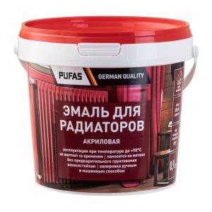 Эмаль акриловая для радиаторов Pufas белая морозостойкая 0.9 кг