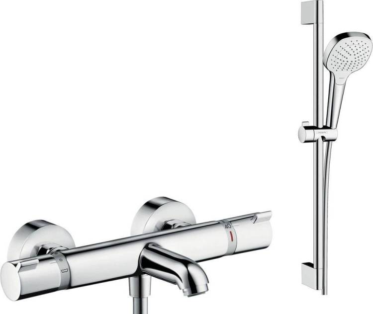 Душевой комплект Hansgrohe Ecostat Comfort 13114000 термостат + душевой гарнитур Croma Select E Vario 26582400