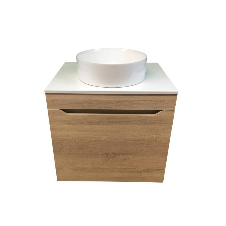 Тумба с раковиной Sintesi STL.W7015_00004151975 подвесная, светло-коричневый, белый