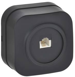 Розетка телефонная RJ11 IEK Glory ETH10-K02M черный матовый