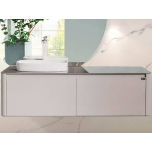 Тумба с раковиной Black&White U915.1400L серый, 140x40x55