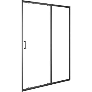 Душевая дверь в нишу Orange E02-160TB профиль черный, стекло прозрачное, 160.5x190