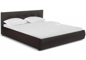 Кровать Woodville Афродита 353602 эко кожа коричневая с ПМ 180x200