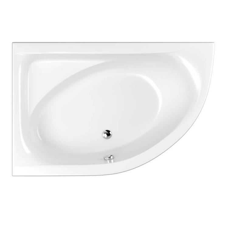 Акриловая ванна WHITECROSS Aquarella 170x110 левая, с каркасом, белая глянцевая